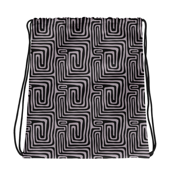 Swirled Rectangles Drawstring Bag